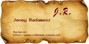 Jeney Radamesz névjegykártya